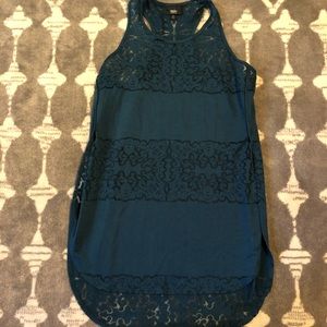 Teal swim tank coverup